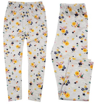 GETRY LEGGINSY BAWEŁNA KWIATUSZKI KOLORY 5-6 J168C