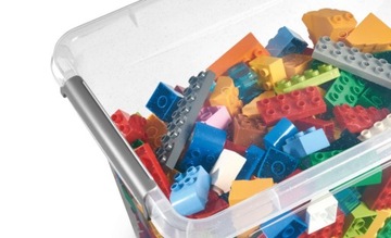 Pojemnik Plastikowy Przeźroczysty z Pokrywą 60L Pudełko Pudło Organizer