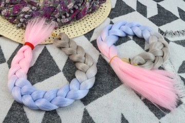 СИНТЕТИЧЕСКИЕ волосы для косичек ЦВЕТНЫЕ косички НАРАЩИВАНИЕ ВОЛОС ОМБРЕ