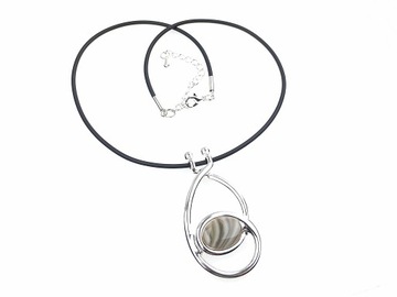 naszyjnik wisior krzemień pasiasty talizman amulet