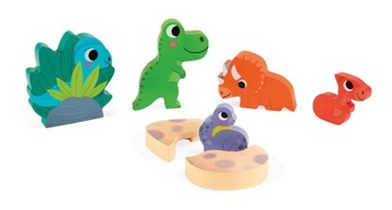 JANOD Układanka drewniana 3D Dinozaury