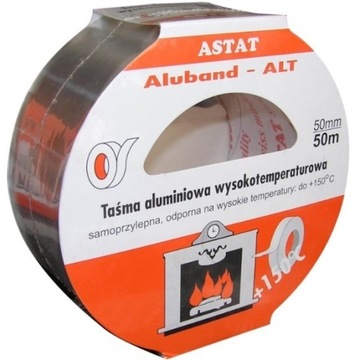 ASTAT TAŚMA ALUMINIOWA SAMOPRZYLEPNA 50mb / 150 st.C WYSOKOTEMPERATUROWA