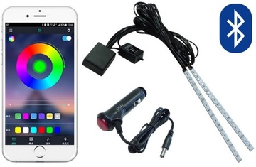 Oświetlenie wnętrza auta RGB 2x12LED BLUETOOTH
