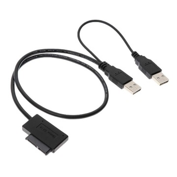 Kabel Adapter Kątowy MiniSATA 13PIN do 2x USB DVD