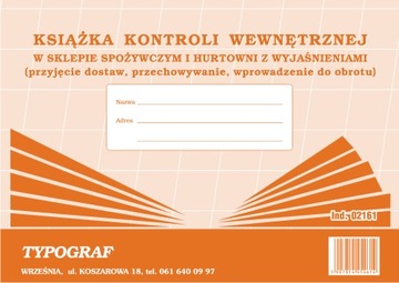 Księga kontroli wewnętrznej HACCP 02161 TYPOGRAF