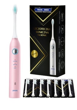 SZCZOTECZKA SONICZNA TECH-MED RÓŻOWA + 8 KOŃCÓWEK