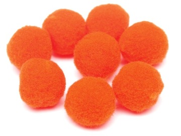 POMPONY puszyste 1 cm 70 sztuk orange