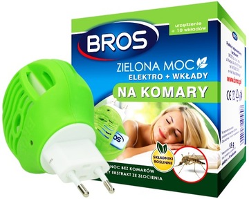 ELEKTROFUMIGATOR NA KOMARY WKŁADY BROS ZIELONA MOC