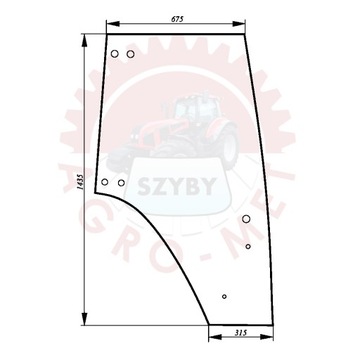 szyba drzwi prawe Fendt 916 , 918, 920 , 924, 926