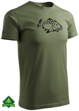ФУТБОЛКА ХАКИ С КАРПОВЫМ ПРИНТОМ ДЛЯ РЫБОЛОВА