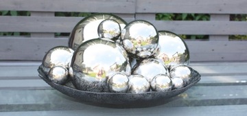 Серебряный декоративный шар, 10 см.