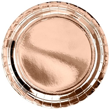 TALERZYKI PAPIEROWE DUŻE ZŁOTY RÓŻ ZŁOTE ROSE GOLD