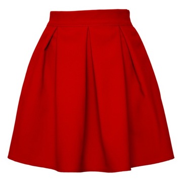 PL CZERWONA SPÓDNICA SPÓDNICZKA KONTRAFAŁDY 36 S
