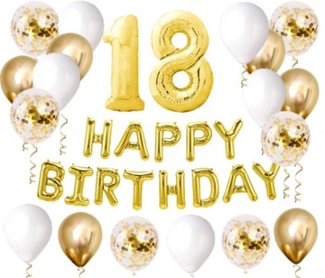 BALONY KONFETTI ZESTAW NA 18 OSIEMNASTKA
