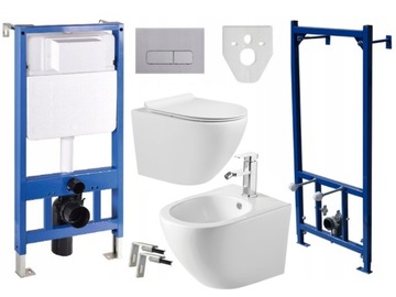 MEXEN ZESTAW LENA STELAŻ MISKA WC DESKA BIDET MATA