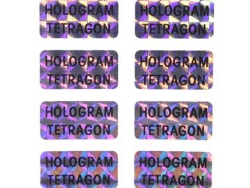 НОВЫЙ! ГОЛОГРАММА ЧЕТЫРЕХУГОЛЬНАЯ ПЕЧАТЬ 20х8 250 ШТ.