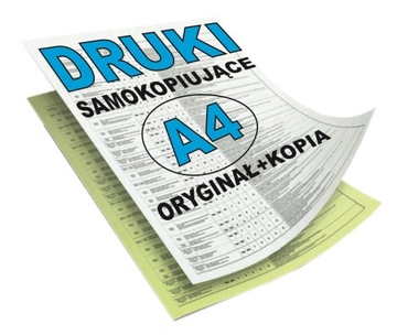 A4 DRUKI SAMOKOPIUJĄCE 2 x 50 kpl Oryginał+KOPIA