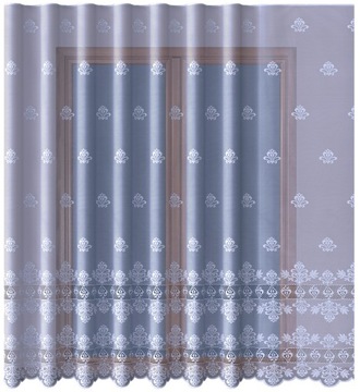 Firana żakardowa metrażowa 135 cm biała 348220