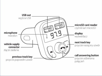 FM-трансмиттер Bliethoot +2x USB Forever TR-330