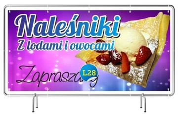 Solidny baner reklama 2,5x1,25m - Naleśniki Gofry