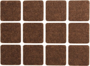 Podkładki filcowe 28x28mm brązowe 12 sztuk VOREL