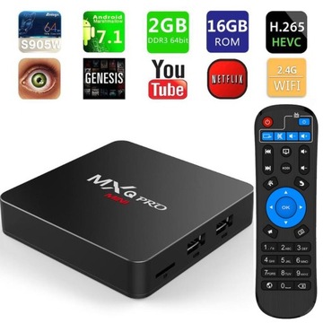 MXQ PRO TV BOX 2 ГБ/16 ГБ ANDROID 9Pie SMART MENU PL