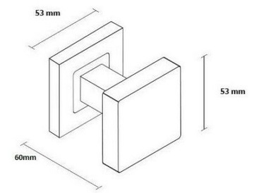 ФИКСИРОВАННАЯ ДВЕРНАЯ РУЧКА, КВАДРАТНАЯ НЕРЖАВЕЮЩАЯ СТАЛЬ INOX