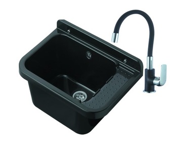 ZLEW GOSPODARCZY DUŻA KOMORA 60cm bateria FLEX