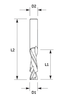 Фреза компрессионная VHM Z=2+4 8мм x35 раскройная фанера