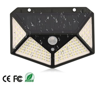 СОЛНЕЧНАЯ ЛАМПА С ДАТЧИКОМ ДВИЖЕНИЯ И СУМЕРКИ 100LED
