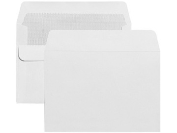 Koperty biurowe listowe samoklejące z paskiem standard C6 SK białe 50 sztuk