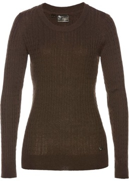 S7457 SWETER Z KASZMIREM CIEMNY BRĄZ R.40/42