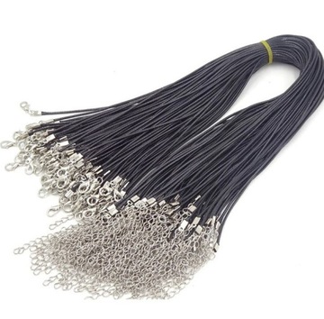 НАБОР колье из 5 ремешков, 5 шт. ЧЕРНЫХ С ЗАКРЫТКОЙ