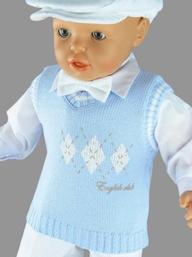 Крестильный свитер для мальчика, комплект пуловера, р80