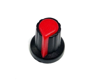 Gałka potencjometru oś 6mm h=17mm CZERWONA