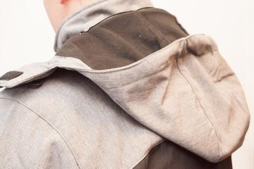 Куртка из софтшелла с капюшоном. черно-серый-пом., 