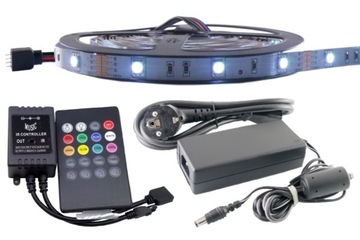 ZESTAW taśma LED SMD RGB 5050 MUZYCZNY DISCO 5m