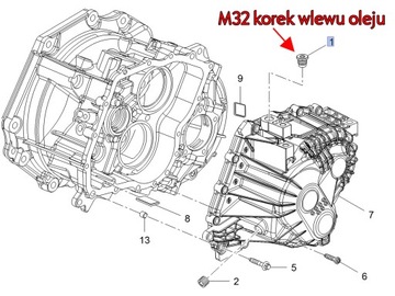 ПРОБКА КОРОБКИ КОРОБКИ КОРОБКИ КОРОБКИ ПЕРЕДАЧ F40 M32 СЛИВНАЯ ЗАПРАВКА OPEL