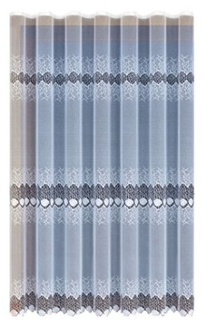 BIAŁA FIRANKA ŻAKARDOWA 250x200cm z taśmą podkrój długa
