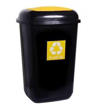 KOSZ NA ŚMIECI 28L DO SEGREGACJI ŻÓŁTY - PLASTIK