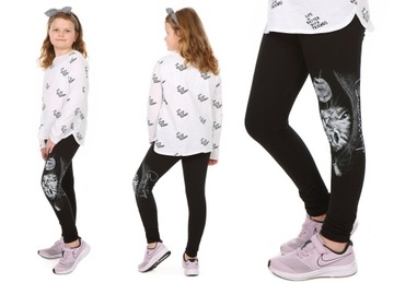 Legginsy getry KOT zip MIX KOLORÓW r.152 Prod.PL