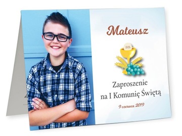 ZAPROSZENIA - I KOMUNIA ze Zdjęciem FOTO Komunia