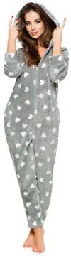 PIŻAMA CIEPŁY KOMBINEZON DO KARMIENIA ONESIE L