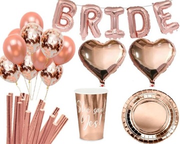 BALONY ZESTAW WIECZÓR PANIEŃSKI BRIDE talerzyki