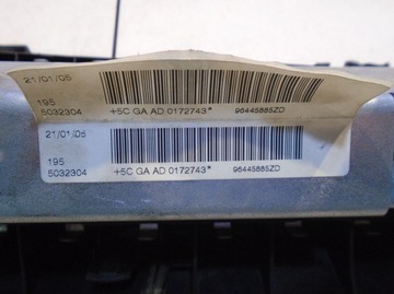 КОЛЕННАЯ ПОДУШКА БЕЗОПАСНОСТИ PEUGEOT 407 96445885ZD