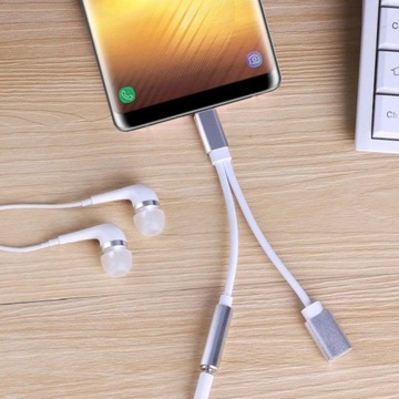 Переходник USB-C на Mini Jack 3,5 мм + блок питания USB-C
