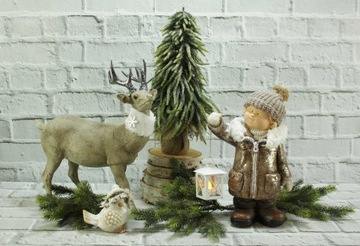 Lalka zimowa ceramika ozdoba dekoracja H63