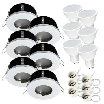 Oprawa wpuszczana halogen IP44 + LED GU10 7W NEUTRALNA