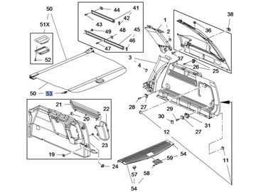 СДВИЖНАЯ ШТОРКА БАГАЖНИКА ЛЕВАЯ OPEL ASTRA J IV COMBI