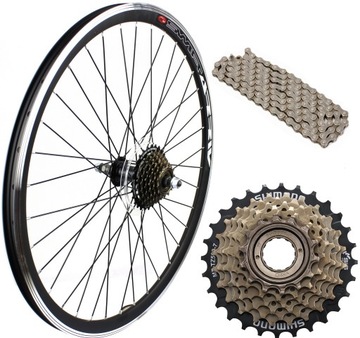 WZMACNIANE KOŁO TYŁ 26+WOLNOBIEG 7 SHIMANO+ŁAŃCUCH